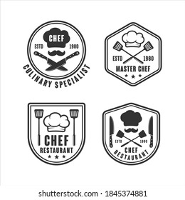 Colección del logotipo del diseño del restaurante del chef