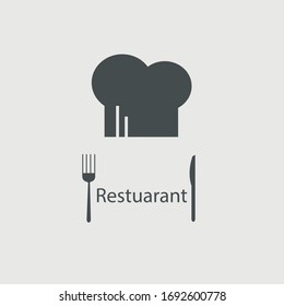 Chef restaurant icon illustration sign