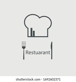 Chef restaurant icon illustration sign