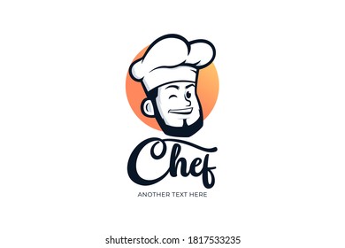 Chef restaurant logo design illustrations