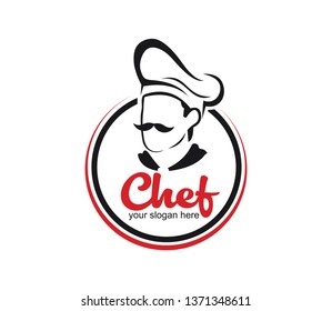 Chef Restaurant logo design template vector