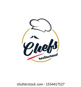 Chef Restaurant logo design vector illustration