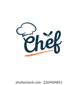 Chef Restaurant logo design vector illustration