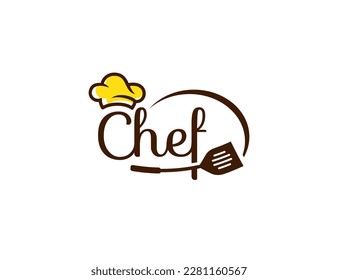 The chef restaurant logo design vector.
Master cooking logo