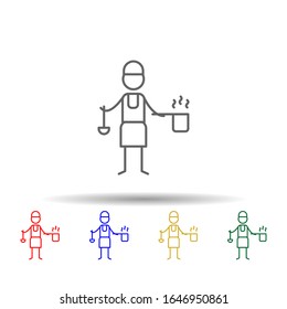 Chef, restaurant multi color style icon. Simple thin line, outline vector of Restaurant icons for ui and ux, website or mobile application