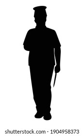 Chef in restaurant silhouette vector on white background