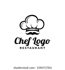 Chef and restaurant simple logo design with a cap / chef hat