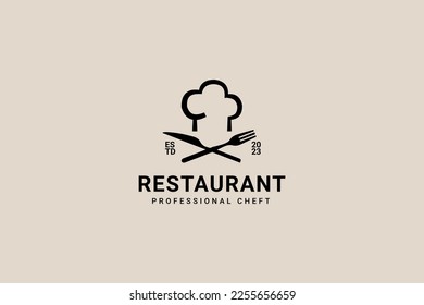 Küchenchef und Restaurant Einfache Retro-Logo-Design