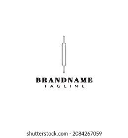 Küchenstift-Küchenutensilien-Logo-Cartoon-Design-Symbol Vorlage schwarz moderne Vektorgrafik