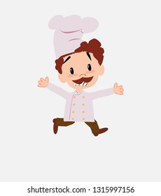 Chef running terrified.