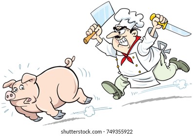 Chef runs for pig