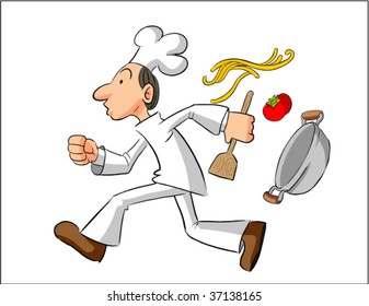 Chef Rushing In Cook