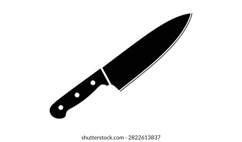 Chef s Knife Silhouette On White Background A Minimalist Kitchen Illustration