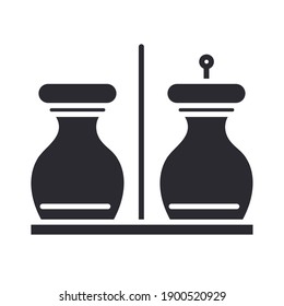chefs, sal y pimienta de cocina utensilios utensilio estilo icono ilustración vectorial