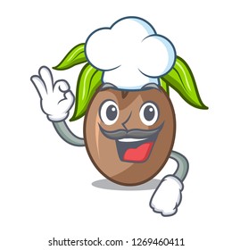 Chef sapodilla fruit isolated on the mascot