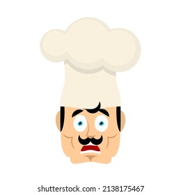 El chef asustó a OMG emoji. Vatar de las emociones de Cook Oh mi Dios. ilustración del vector de cocina