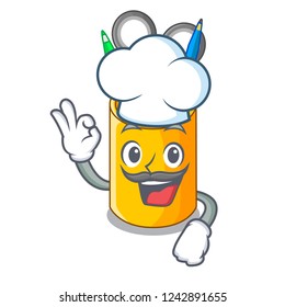 Chef school organizer desktop composition on character