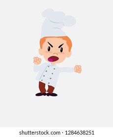 Chef screams very angry.