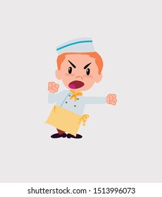 Chef screams very angry. He is in negative attitude.
