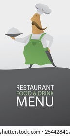 Chef Serving Food, Cool Chef Character (vector Art)