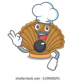 Chef shell with pearl character cartoon