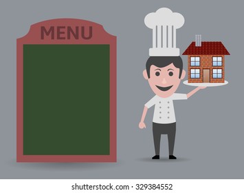 chef showing menu home
