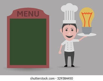 chef showing original menu