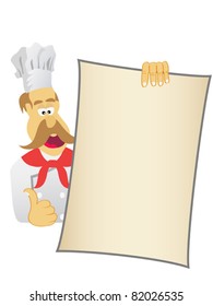 chef showing today's menu