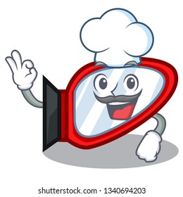 Chef side mirror in the cartoon shape