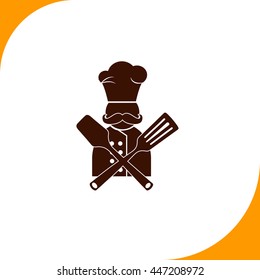 Chef sign. Brown icon on white background