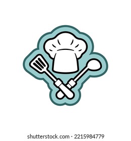 Chef sign. kitchener symbol. chief-cooker icon. restaurant emblem
