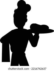 Chef sihouette vector art and illustration