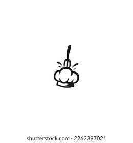 chef silhouette black logo concept template restaurant