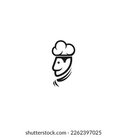 chef silhouette black logo concept template restaurant