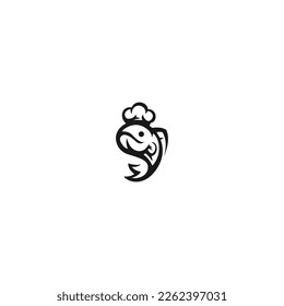 chef silhouette black logo concept template restaurant