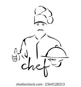 chef silhouette design. restaurant cooking sign and symbol.