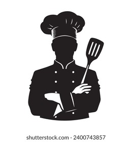 chef silhouette isolated on vector illustration