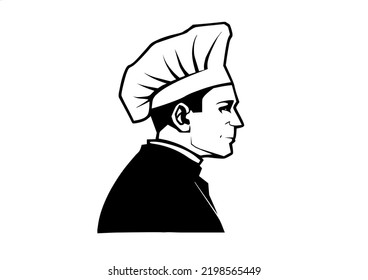 Chef Silhouette, Isolated on white