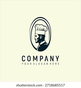chef silhouette logo design element vector template