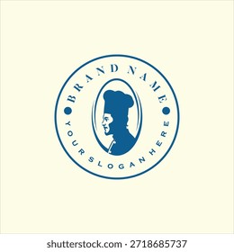 chef silhouette logo design element vector template
