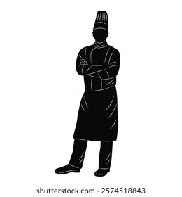 chef silhouette on white background vector