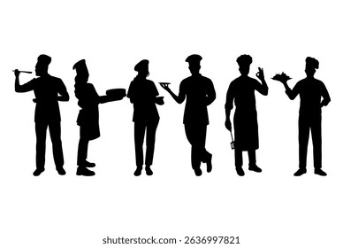 Chef silhouette on white background