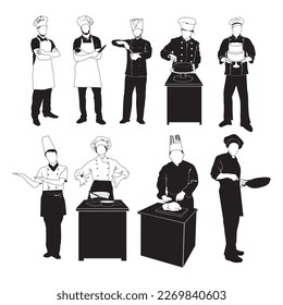 Chef silhouette for various purposes