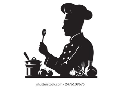 Chef Silhouette Vektorgrafik Illustration