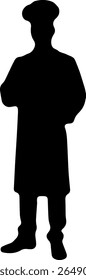 Chef Silhouette Vector Black Cooking Figure Clipart on White Background