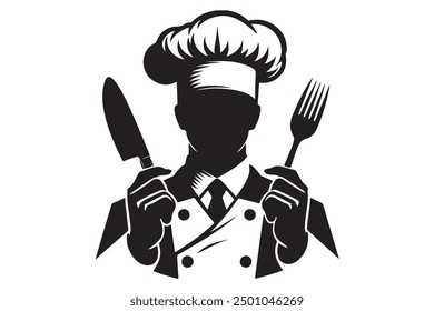 chef  silhouette vector illustration for any use 