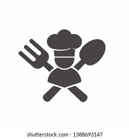 Chef silhouette vector. Chef vector illustration with black color can use for icon or logo
