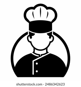 Chef silhouette vector illustration icon, fully editable vector eps 10 file format