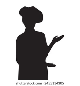 chef silhouette vector isolated black on white background