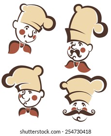 chef silhouettes, vector collection emblems for your menu